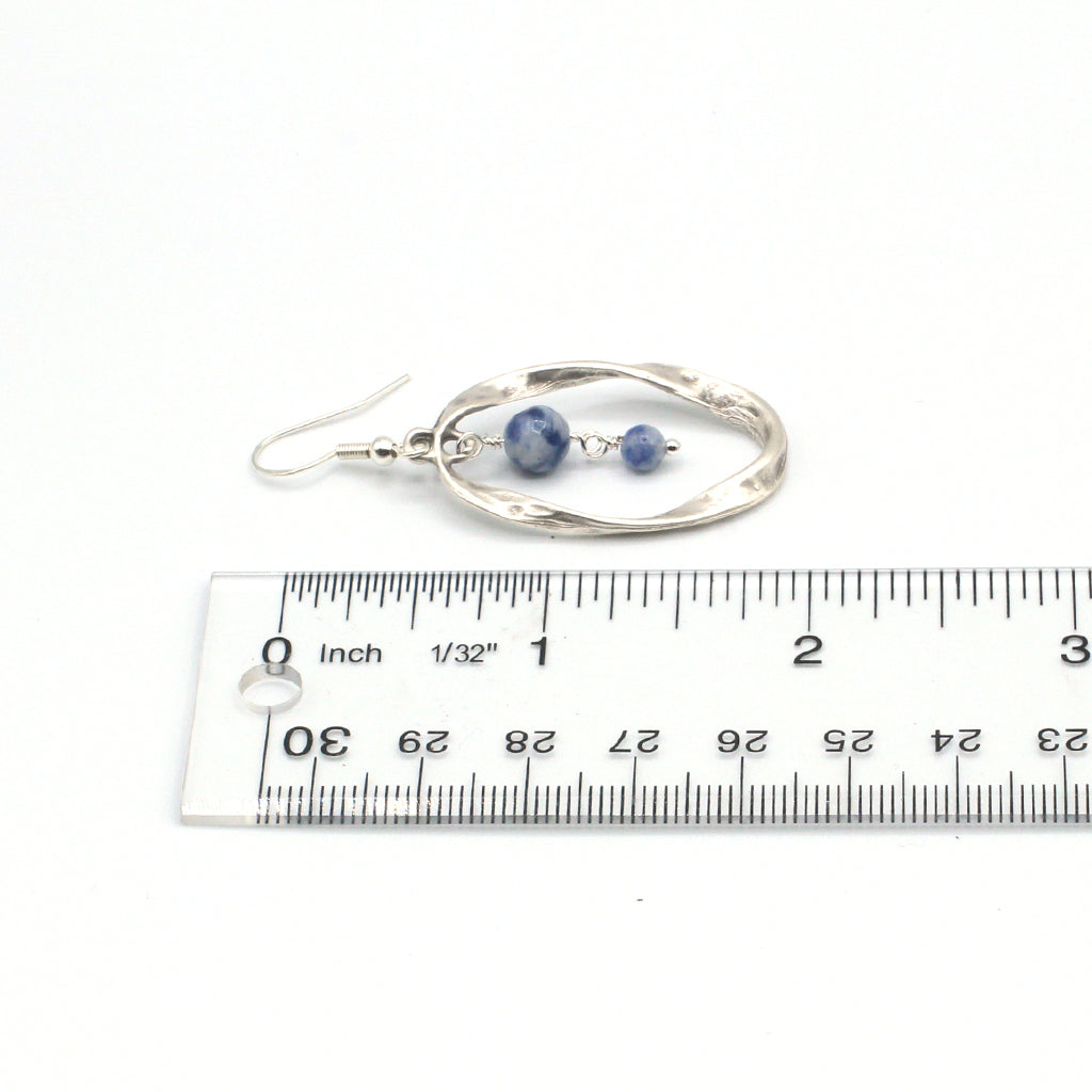 Hoop with Spotstone Gemstone Dangle