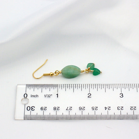 Green Aventurine earrings feature delicate Aventurine hearts that sway gracefully.