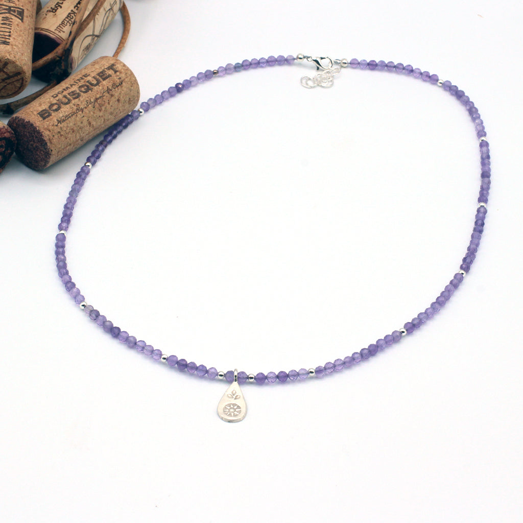 Amethyst and Sterling Silver Necklace