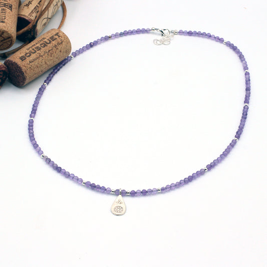 Amethyst and Sterling Silver Necklace