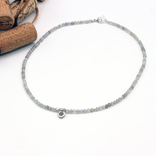 Labradorite Gemstone and Sterling Silver Necklace