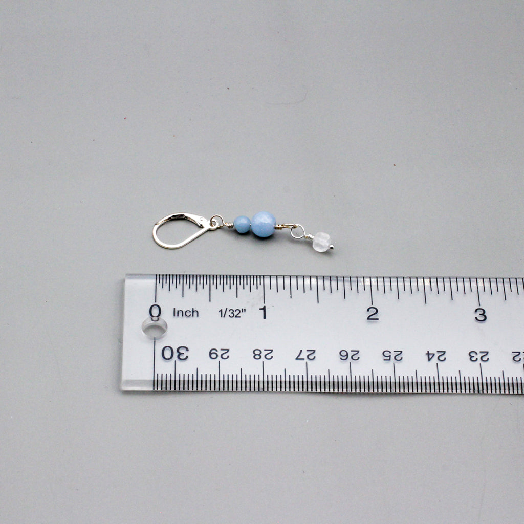 Angelite Gemstone, iridescent Rainbow Moonstones, and high-quality sterling silver components.