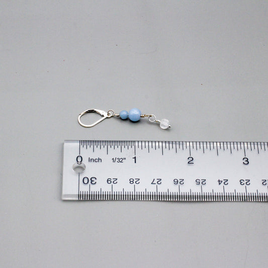 Angelite Gemstone, iridescent Rainbow Moonstones, and high-quality sterling silver components.