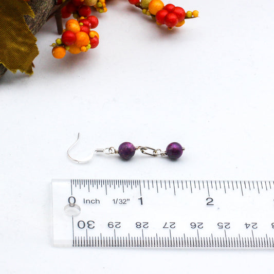 Two Jasper Gemstones, suspended from French hook ear-wires.