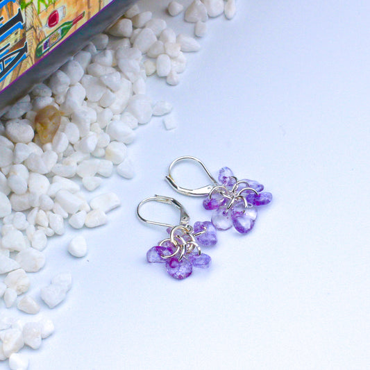 Amethyst Gemstones, accented by Pewter Spacer Beads, create a stunning contrast against the Silver Electroplated Metals.