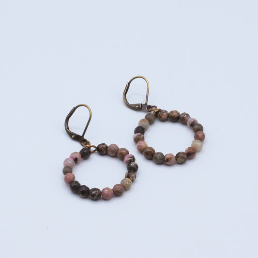 Handcrafted gemstone hoops