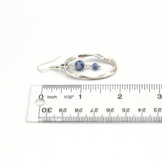 Hoop with Spotstone Gemstone Dangle