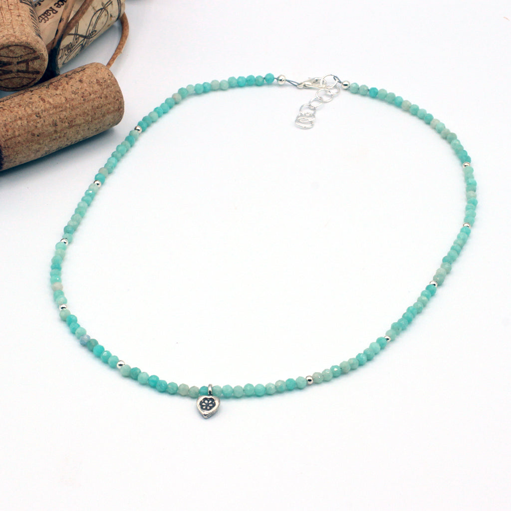 Amazonite and Sterling Silver Necklace