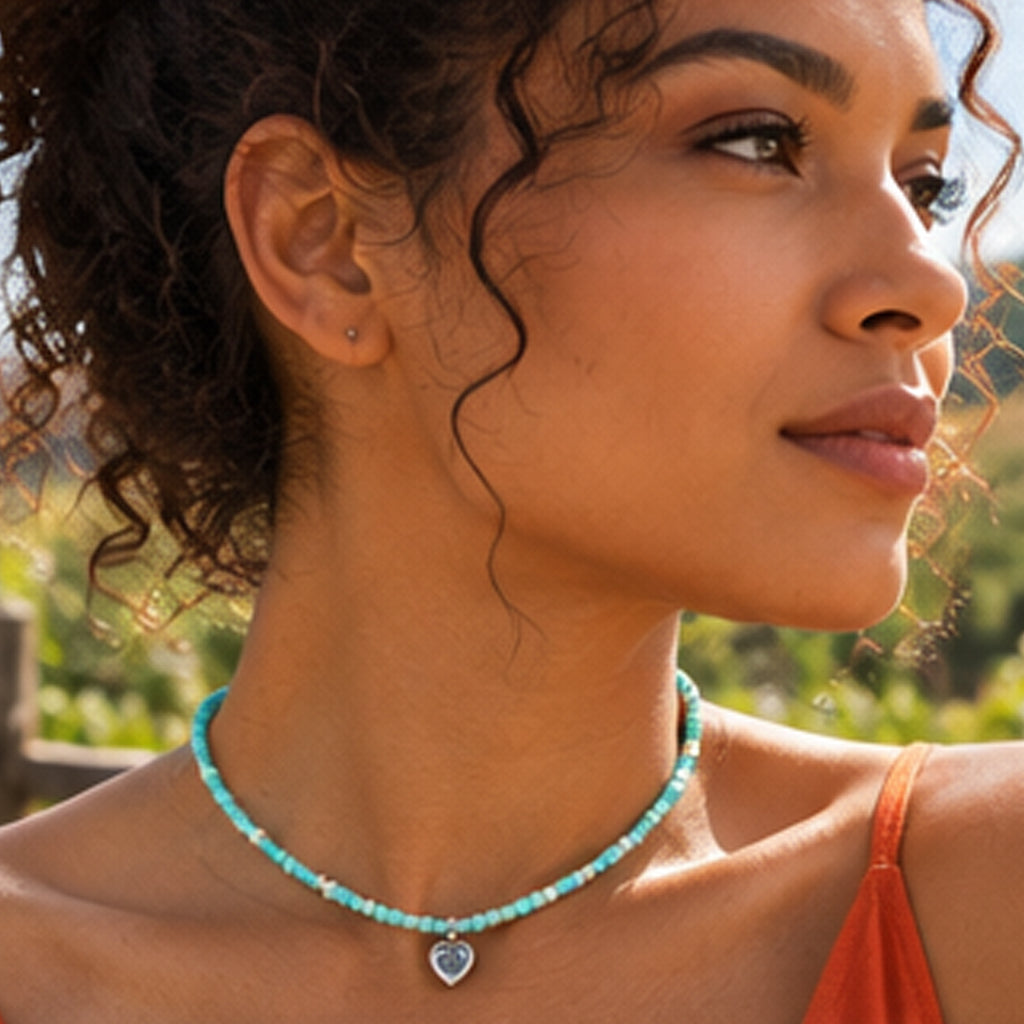 Amazonite and Sterling Silver Necklace