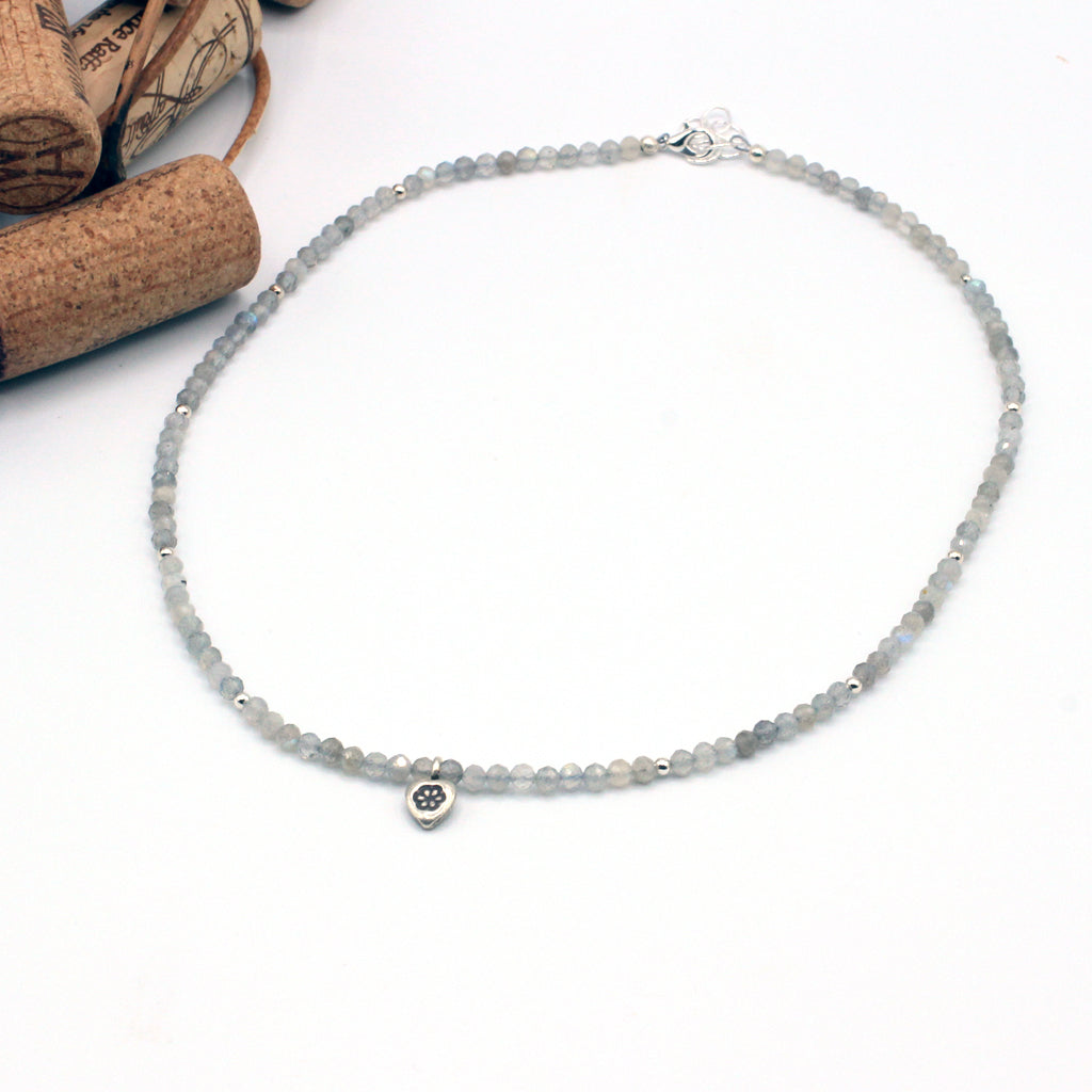 Labradorite Gemstone and Sterling Silver Necklace
