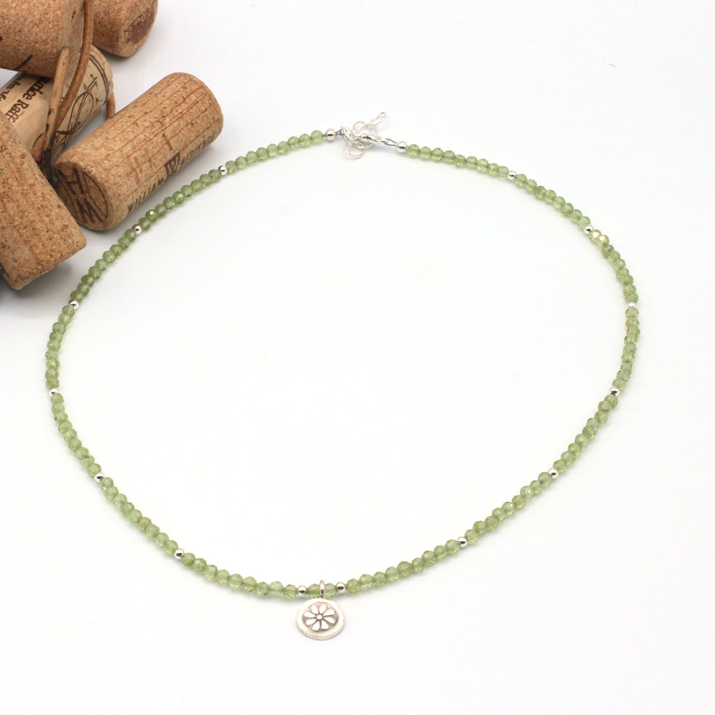Peridot Gemstone and Sterling Silver Necklace