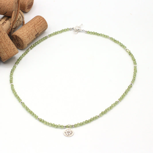 Peridot Gemstone and Sterling Silver Necklace