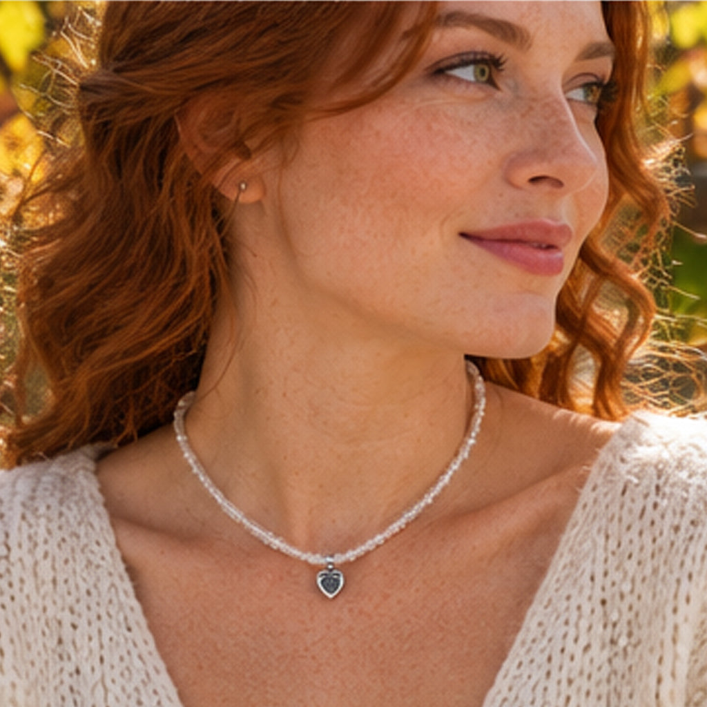 Morganite Gemstone and Sterling Silver Necklace