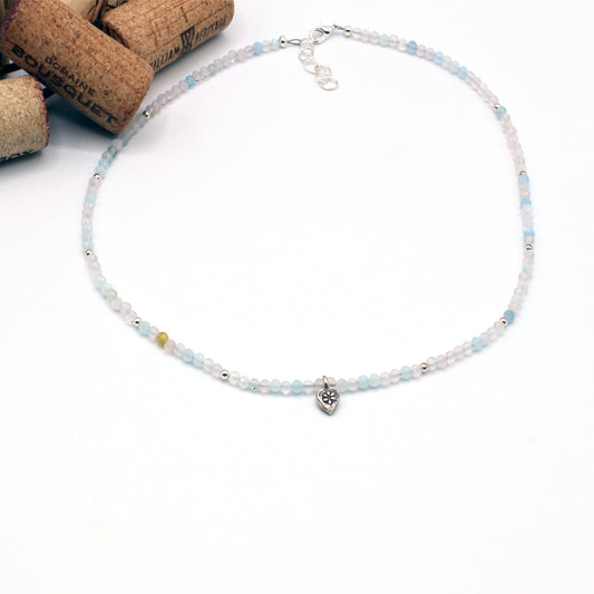 Morganite Gemstone and Sterling Silver Necklace