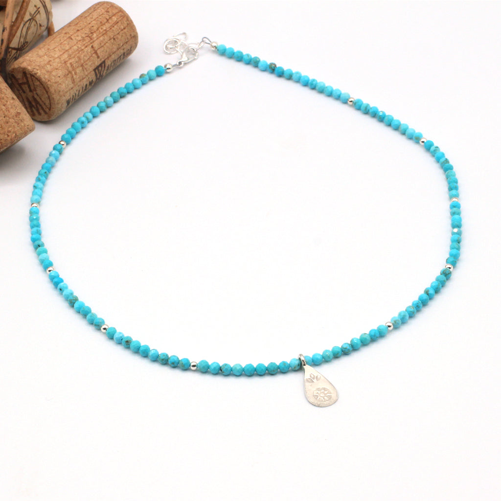 Turquoise Gemstone and Sterling Silver Necklace