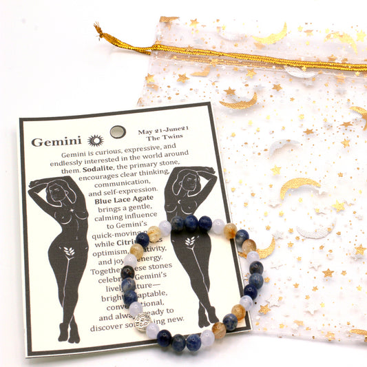 Celebrate the bright and curious spirit of Gemini with gemstones selected to reflect expression, curiosity, and joy.