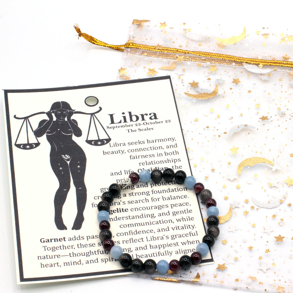 Celebrate the graceful spirit of Libra with gemstones selected to represent balance, peace, and passion.