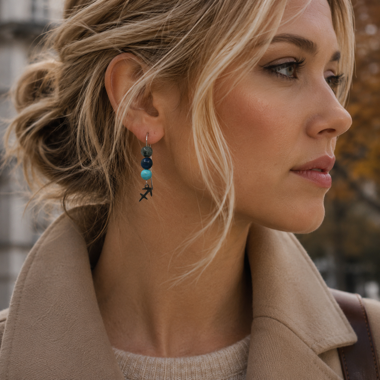 Celebrate the adventurous spirit of Sagittarius with earrings featuring Turquoise, Sodalite, and Labradorite—a gemstone trio representing adventure, truth, and discovery. Finished with a Sagittarius symbolic charm and suspended from a hand-forged earwire.