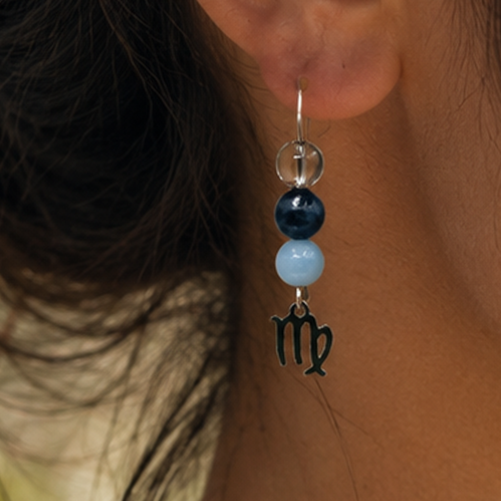 Virgo is thoughtful, observant, and naturally drawn to creating order and purpose. Angelite, the primary stone, encourages serenity, compassion, and peaceful awareness. Sodalite supports clear thinking and thoughtful communication, while Labradorite represents intuition, insight, and discovery.