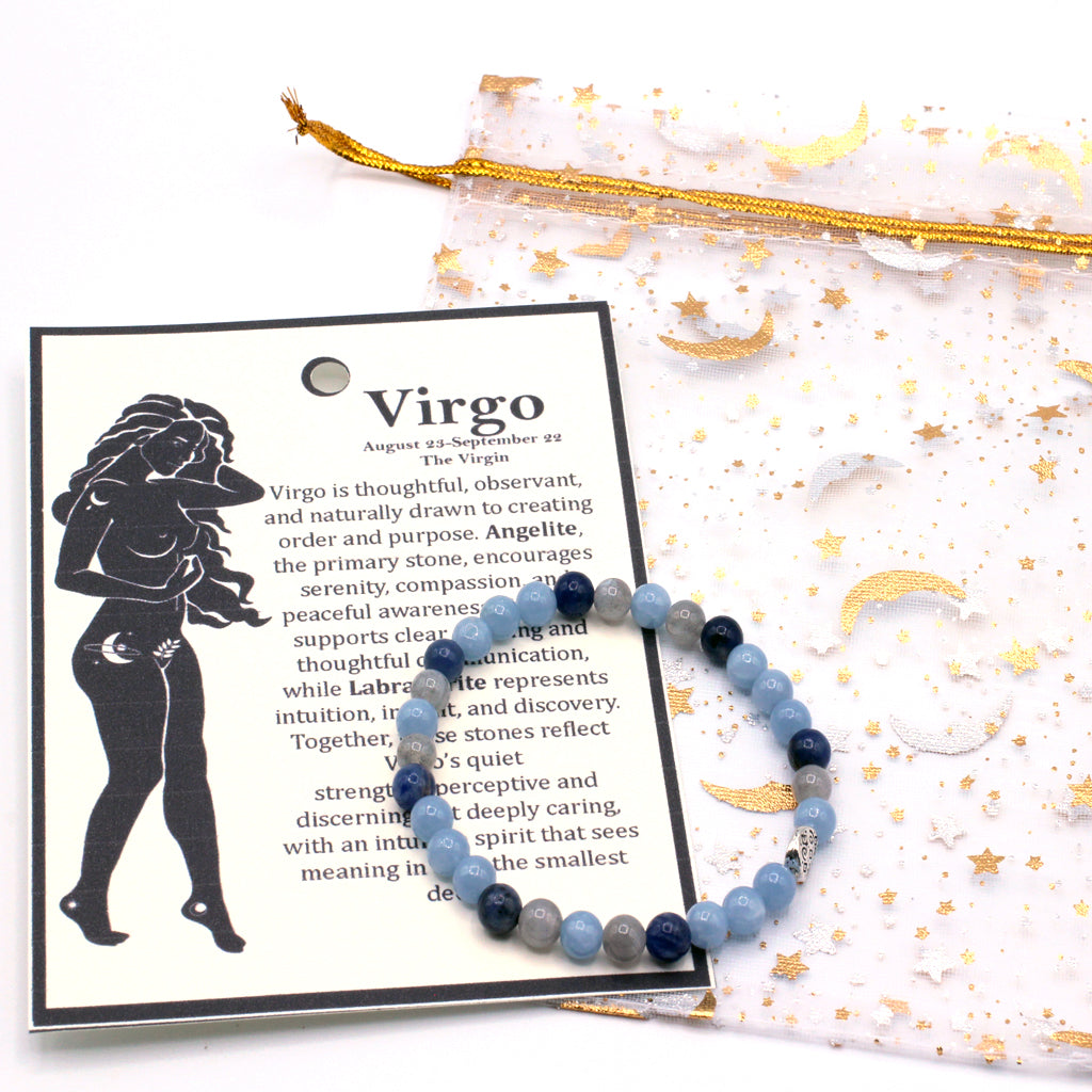 Celebrate the thoughtful and discerning spirit of Virgo with gemstones selected to represent clarity, wisdom, and intuition.